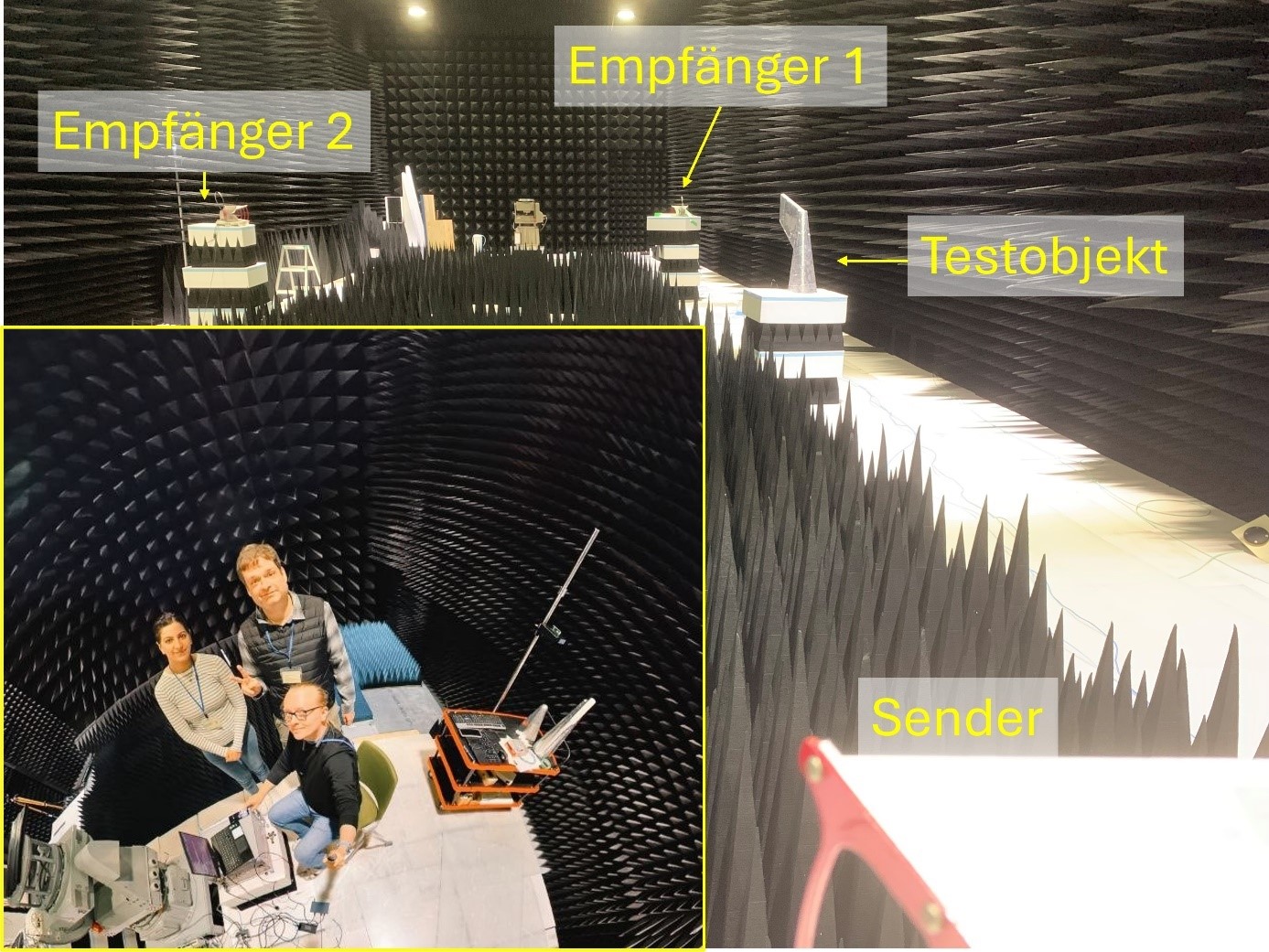 Wissenschaftler für Messungen in der Absorberkammer